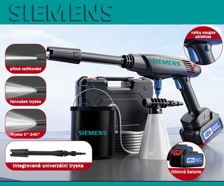 Mycí pistole Siemens/Kompletní sada příslušenství zdarma